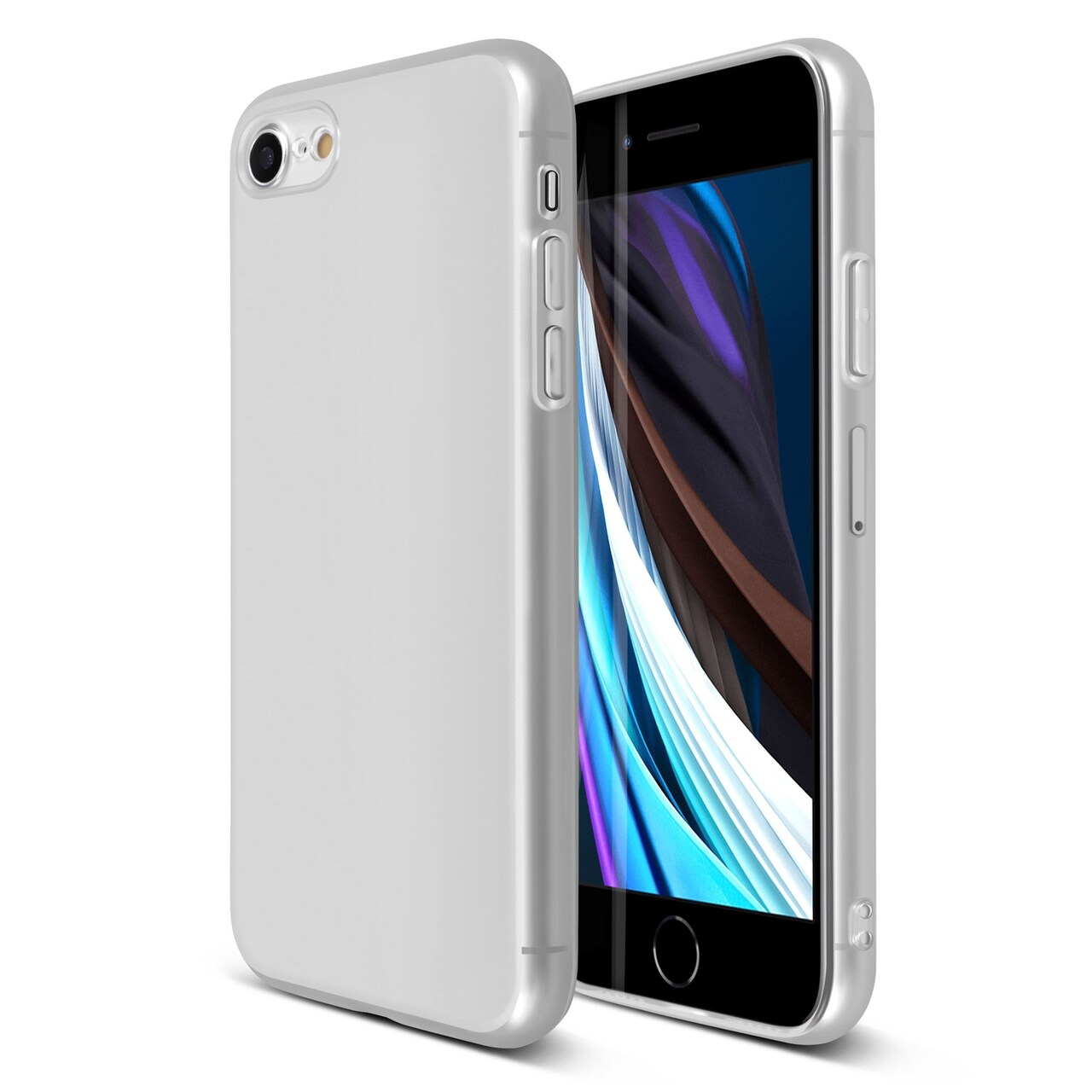 Translucent Matte Case For iPhone SE 2020 (2nd Gen), Semi-Transparent Smooth Touch Soft TPU Thin Cover White, by Insten